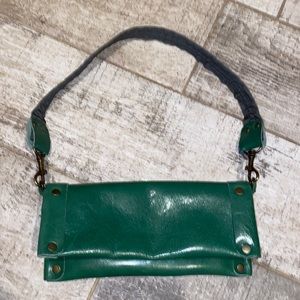 Green leather purse